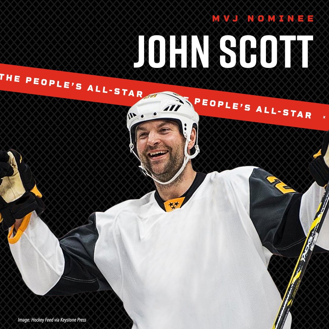 In 2016, veteran enforcer John Scott was named captain of the Pacific Division during the NHL All–Star Game. Despite not fitting the conventional mold of an All-Star, he seized the opportunity with humility and a sense of humor, scoring two goals and earning MVP honors.