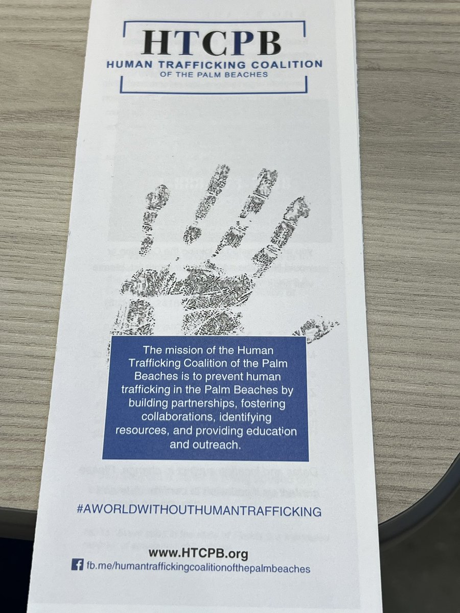 Thank you so much to the Human Trafficking Coalition for presenting to the APs today. #HumanTraffickingawareness @561Sdpbc @pbcsd @LeadPalmBeach