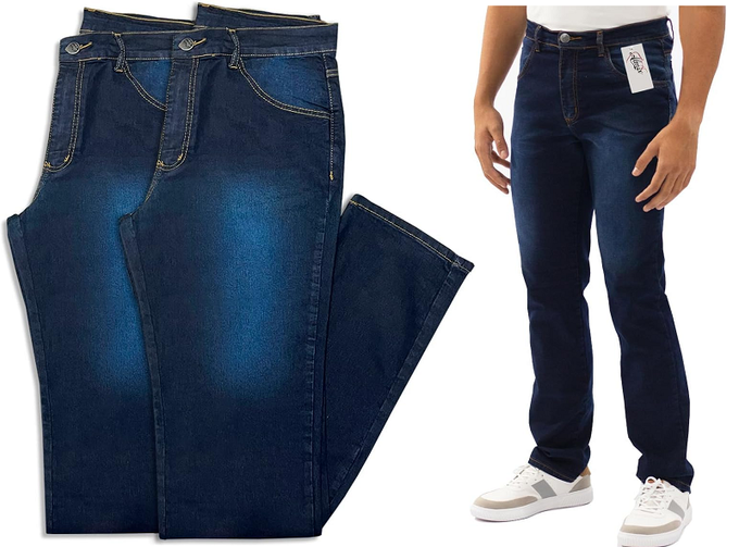 Kit 2 Calças Jeans Masculina Tradicional