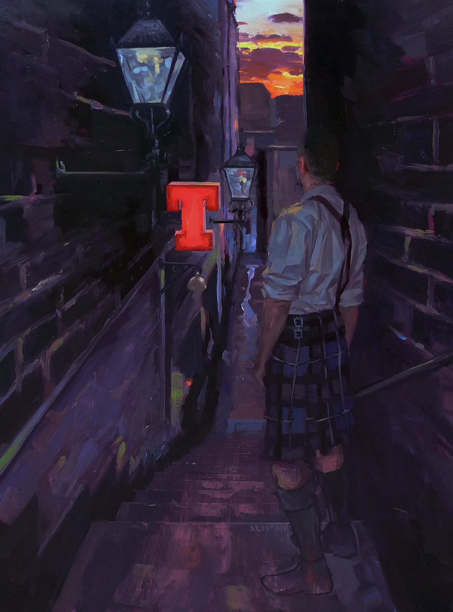 “The Dying of the Light (Auld Reekie)” oil on Masonite, 22x16ins.