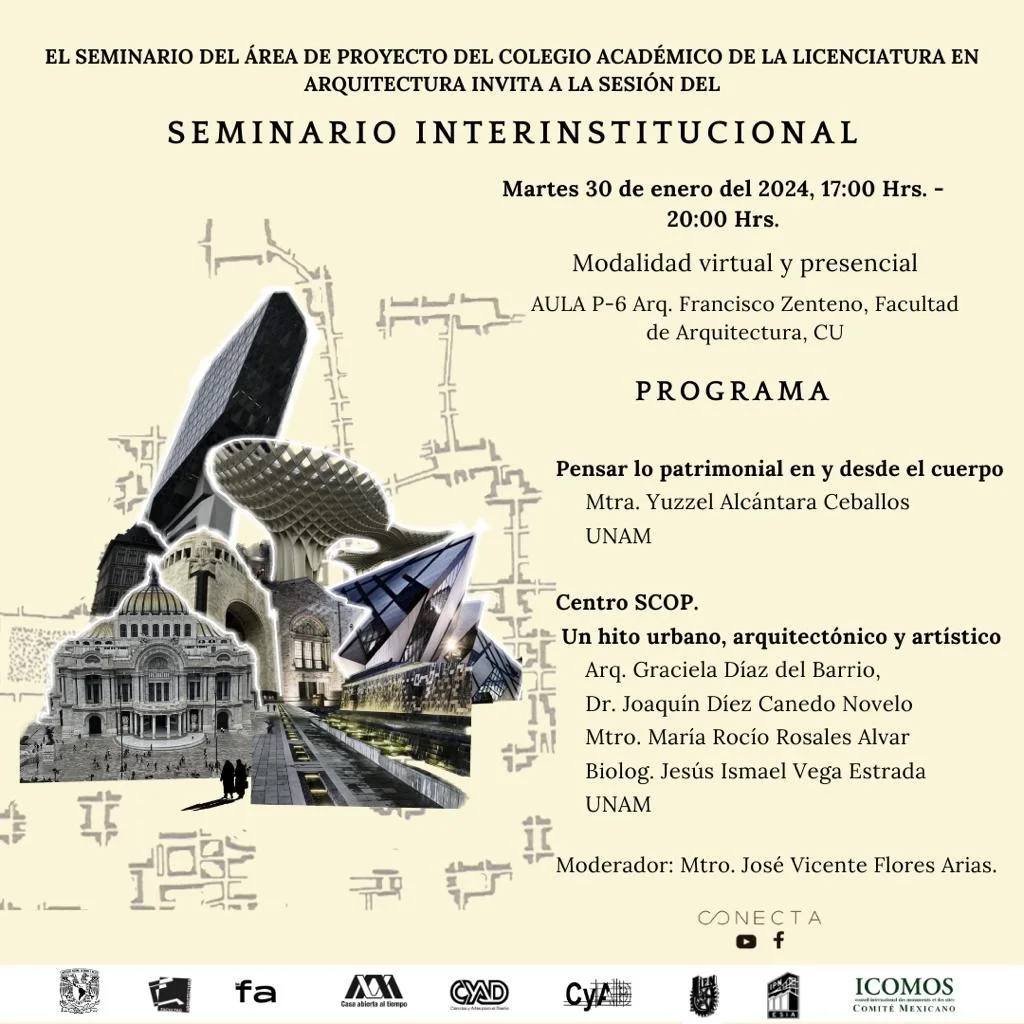Les esperamos este martes 30 de enero en el Seminario Interinstitucional del Área de Proyectos del Colegio Académico de la <a href="/faunam_mx/">Facultad de Arquitectura UNAM</a> Habrá transmisión en vivo. #DefensaSCOP