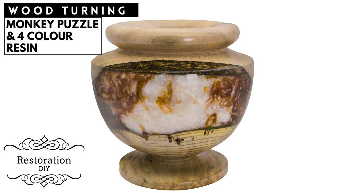 fromgary's tweet photo. Now live on YouTube. This time on RestorationDiy I make a bowl from sections of Monkey Puzzle tree cast in 4 colour Epoxy Resin. Click the link and take a look. Subscribe. a thumbs up will be much appreciated, and comments are always welcome  https://t.co/BR5IFaIxyz https://t.co/N3WRMsvs5b