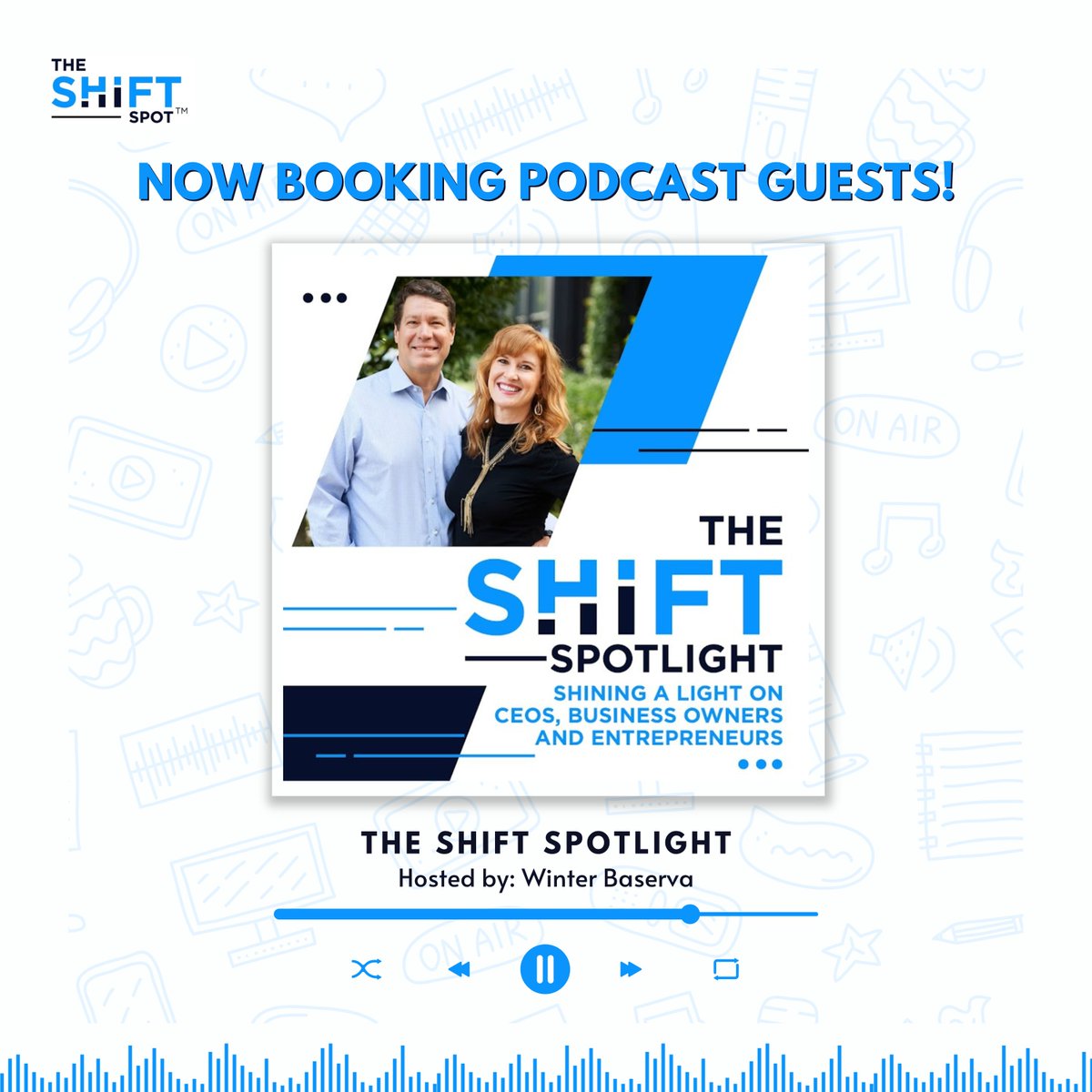 shift_spot's tweet photo. 𝗔𝗿𝗲 𝘆𝗼𝘂 𝗮 𝗕𝗨𝗦𝗜𝗡𝗘𝗦𝗦 𝗢𝗪𝗡𝗘𝗥 𝗼𝗿 𝗖𝗘𝗢 seeking recognition for your exceptional expertise while gaining exposure through our remarkable network? 

We are actively searching for podcast guests!

APPLY TODAY: https://t.co/sDJhzasI4J https://t.co/FlDLVsPalw