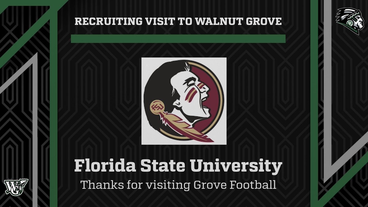 A big thanks to Florida State Football and @CoachAdamFuller for stopping by Walnut Grove this afternoon. @coachrobandrews | #SOUL