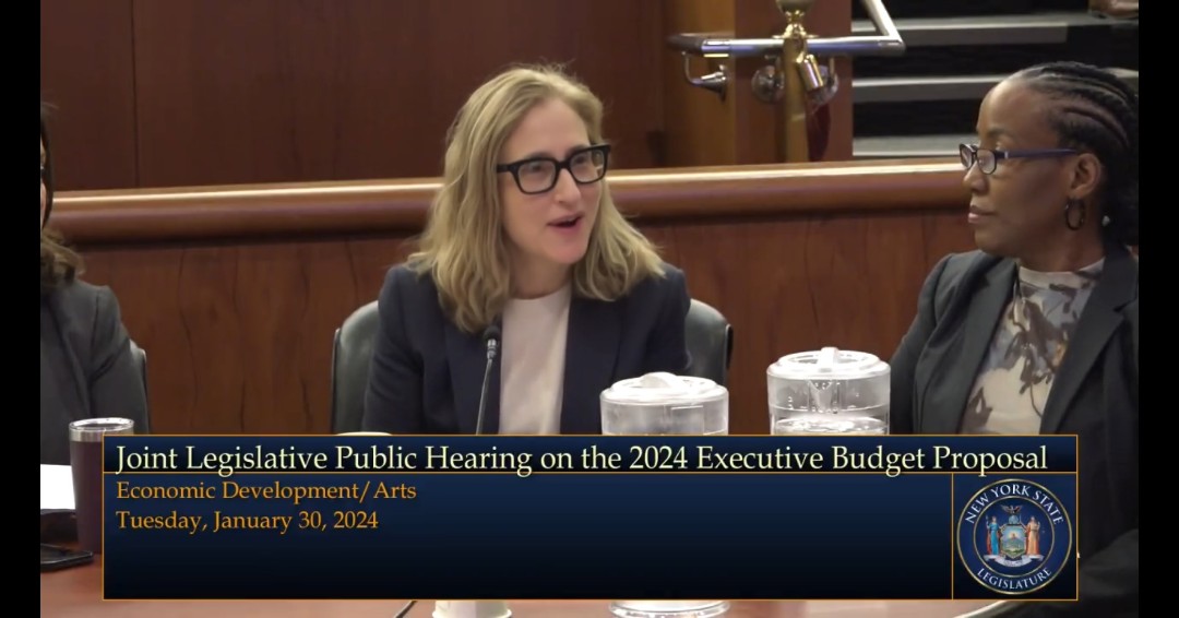 At Tuesday morning's NYS Joint Legislative Budget Hearing, NYSCA Executive Director Erika Mallin spoke about New York's arts and culture sector as a global leader, and the critical importance of our investment in artists and organizations all across the State.