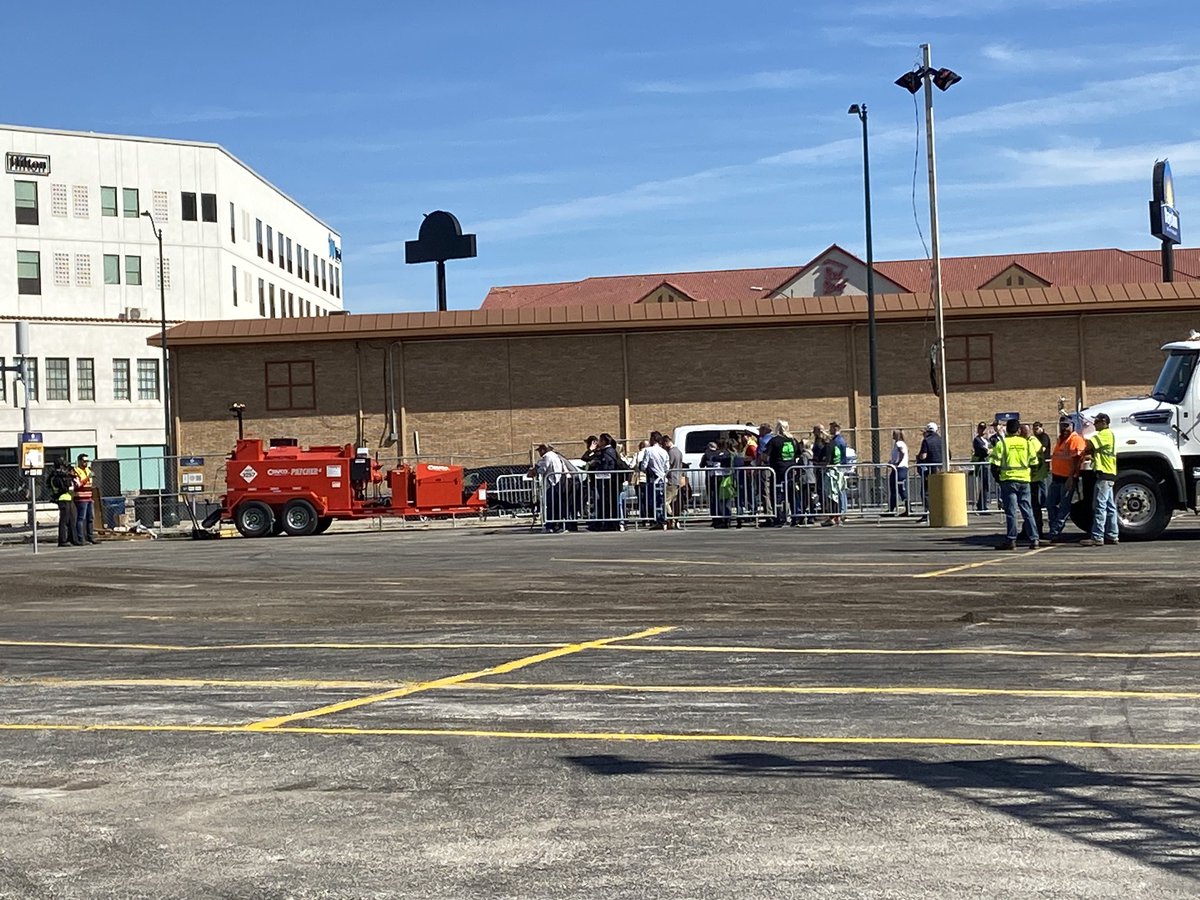 LoriDitoro's tweet photo. The #Crafco team demos pavement crack sealing during #PAVEXShow. @EquipmentToday @4ConstructnPros https://t.co/Qt8mzjF3ha