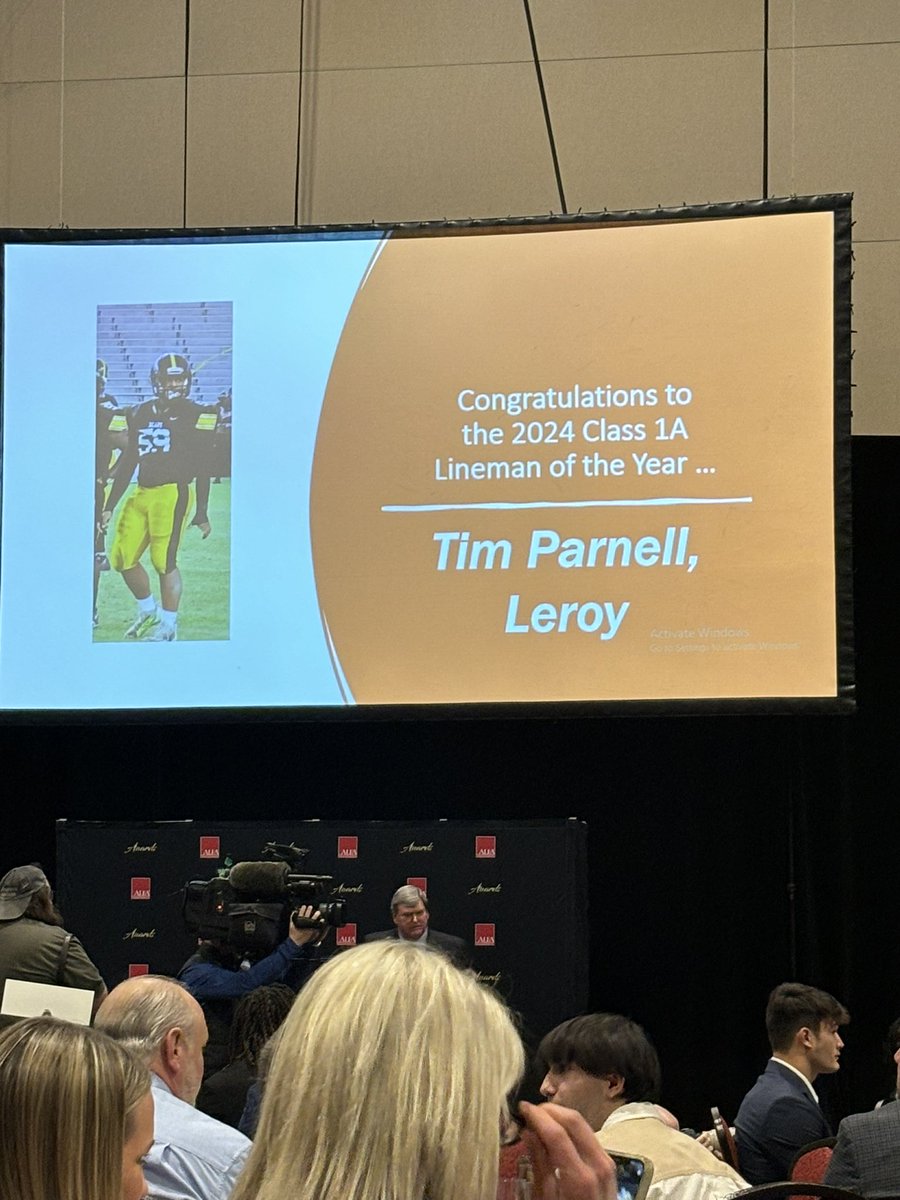 Congratulations to DE Timbo Parnell! 1A Lineman of the Year!