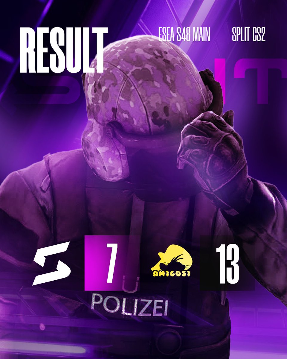 Our CS team's win streak comes to an end after a hard-fought match again Amigosi. GG! Let's win this next one! #SplitOrQuit