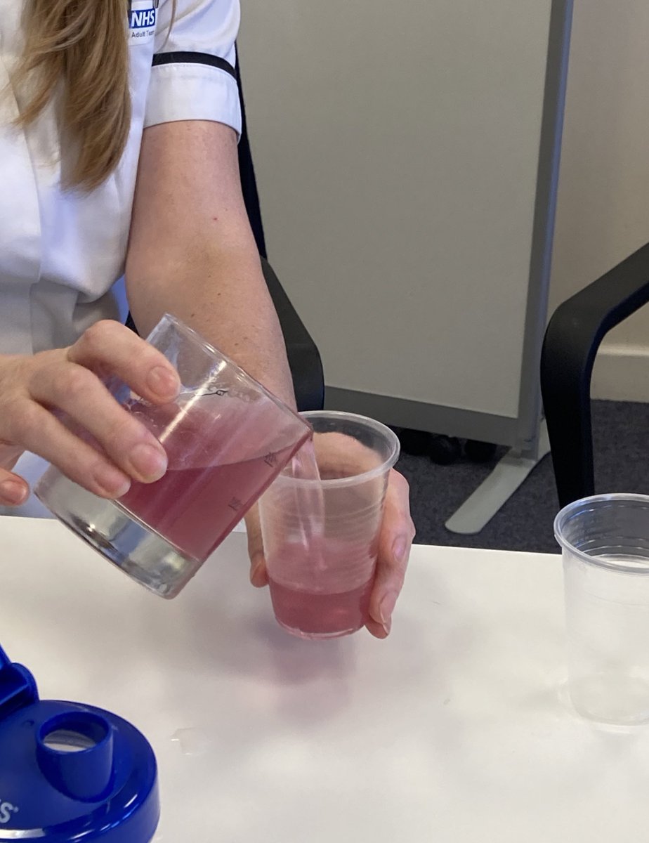 bury_dietitians's tweet photo. Demonstrating how to thicken drinks at Bury community nutrition link worker meeting today #hydration #butfirstadrink https://t.co/XDTKL9WHfl