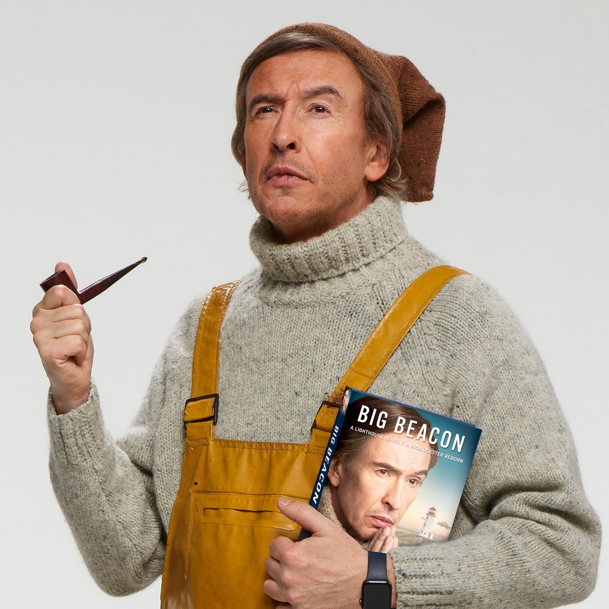 Put this in your pipe* and smoke it! For an indeterminate amount of time, my hardbacked book BIG BEACON (my caps) is available to buy for £9.50 here: amazon.co.uk/Alan-Partridge… 

* In the photograph, I am holding a pipe.