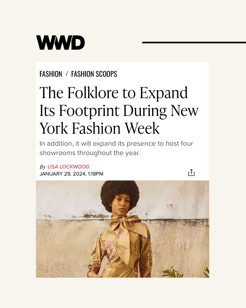 Head to WWD (<a href="/wwd/">WWD</a>) to hear from The Folklore’s Founder &amp; CEO Amira Rasool about returning for a third season, nearly doubling the amount of showcasing brands, and exciting plans for The Folklore’s Showrooms this year. Read here: t.ly/hOn7u
