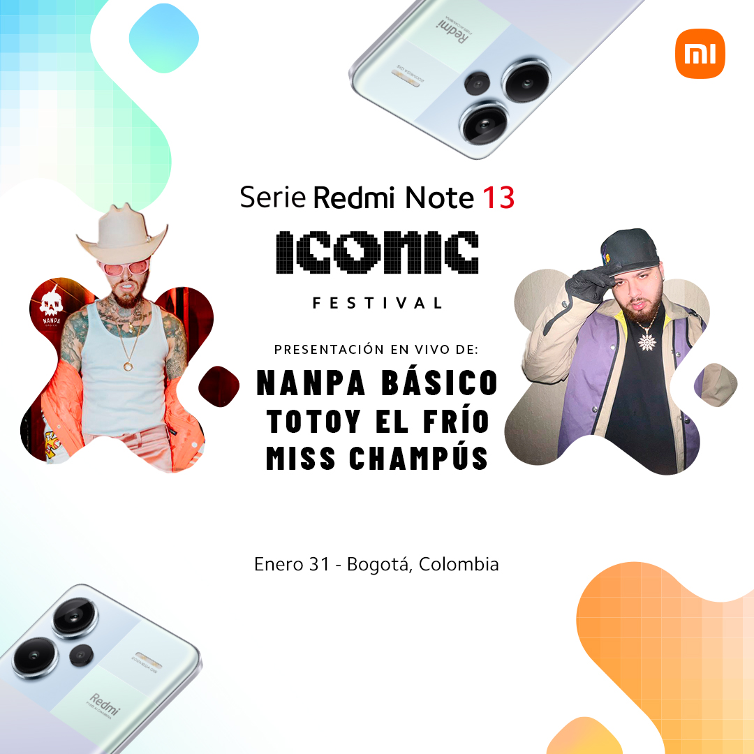 XiaomiColombia's tweet photo. ¿Te unes a la fiesta?  Nosotros estamos listos, ¿y tú? Encontrémonos a las 6 PM en el Coliseo Medplus para el primer Iconic Festival. ¡Te esperamos! https://t.co/EojfDEZZpy