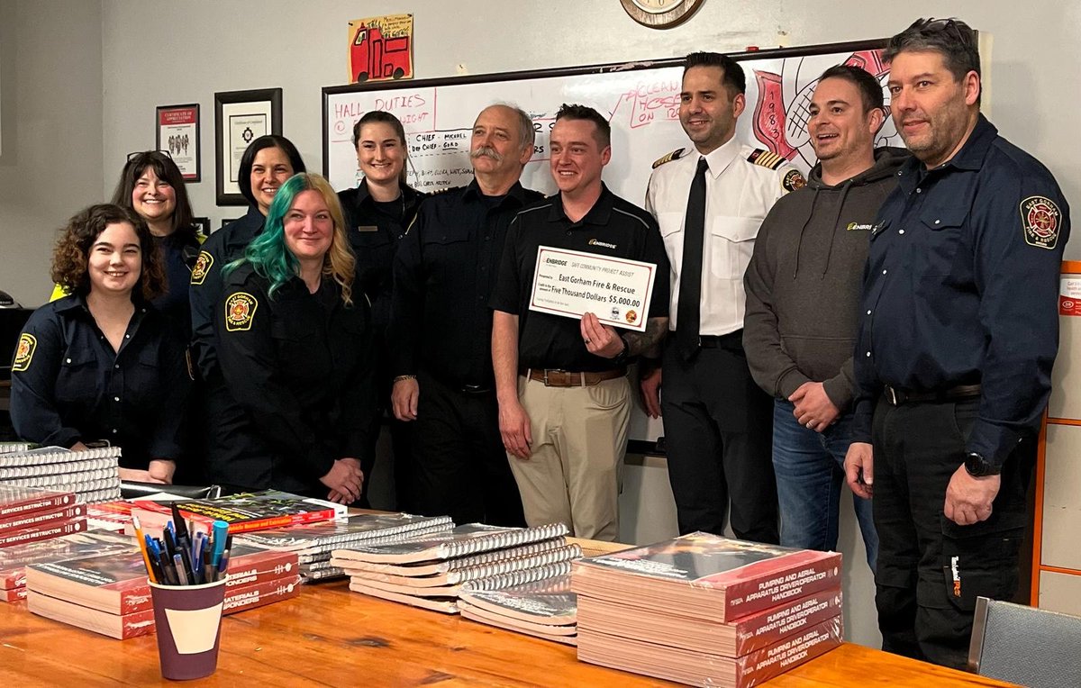 Thanks to @EnbridgeGas for helping East Gorham Fire & Rescue purchase $5000 in firefighting training materials through Safe Community Project Assist, a program with the Fire Marshal's Public Fire Safety Council #ENBFuelingFutures