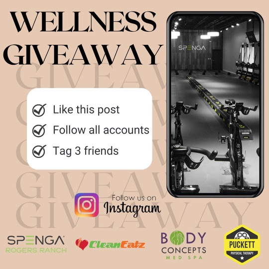 🎉 Calling all giveaway lovers! 🎉 We're thrilled to announce a BIG giveaway to spread some joy and positivity! 🌟

✨Check out the image for rules! 

#GiveawayAlert #SpreadTheJoy #WinBig #GoodLuck #SPENGA #CleanEatz #Bodyconceptsmedspa #PuckettPT