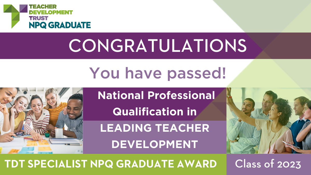 fionajksmithedu's tweet photo. Breathing a sigh of relief as I successfully passed my NPQLTD with @TeacherDevTrust. Doubly proud as I completed it whilst on maternity leave.

Couldn't have done it without @NASBTT too and our wonderful ITE colleagues. 

Think I'll celebrate with an early night! 🥳 

#npqaward https://t.co/1FtjR0KbTI