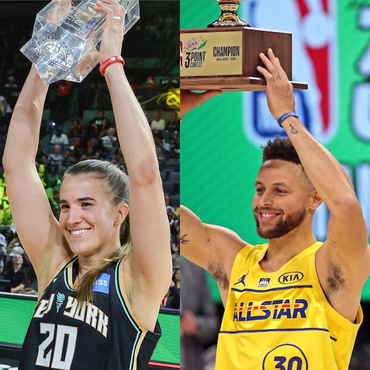 STEPHEN vs. SABRINA 🍿 Stephen curry and Sabrina Ionescu will go head-to-head in the first NBA vs. WNBA 3-point challenge at NBA All Star 2024! Who you taking??