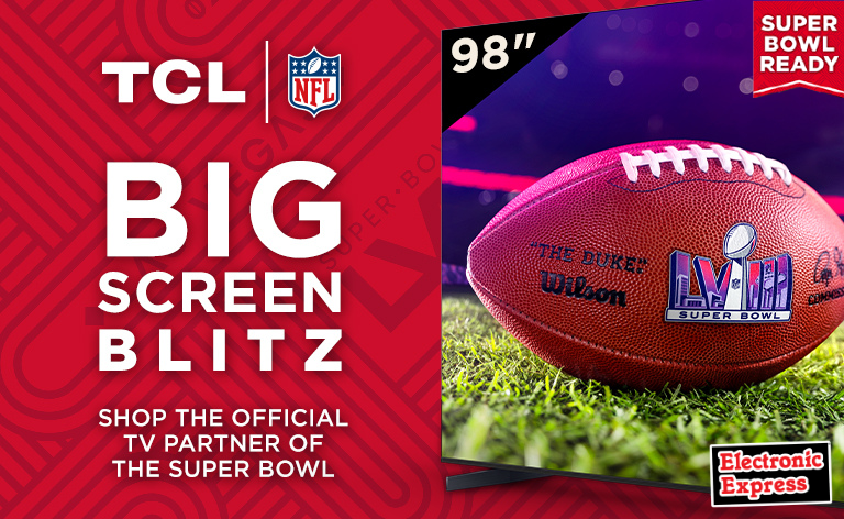 🏈 Get ready to score big this Super Bowl season with the ultimate viewing experience on a 98" TCL TV! 📺🏆 Don't miss a moment – upgrade to the big screen and make this Super Bowl one to remember! 🌟🍿 #ElectronicExprpess #TCLTV #SuperBowlReady #BigScreenExperience #GameDay