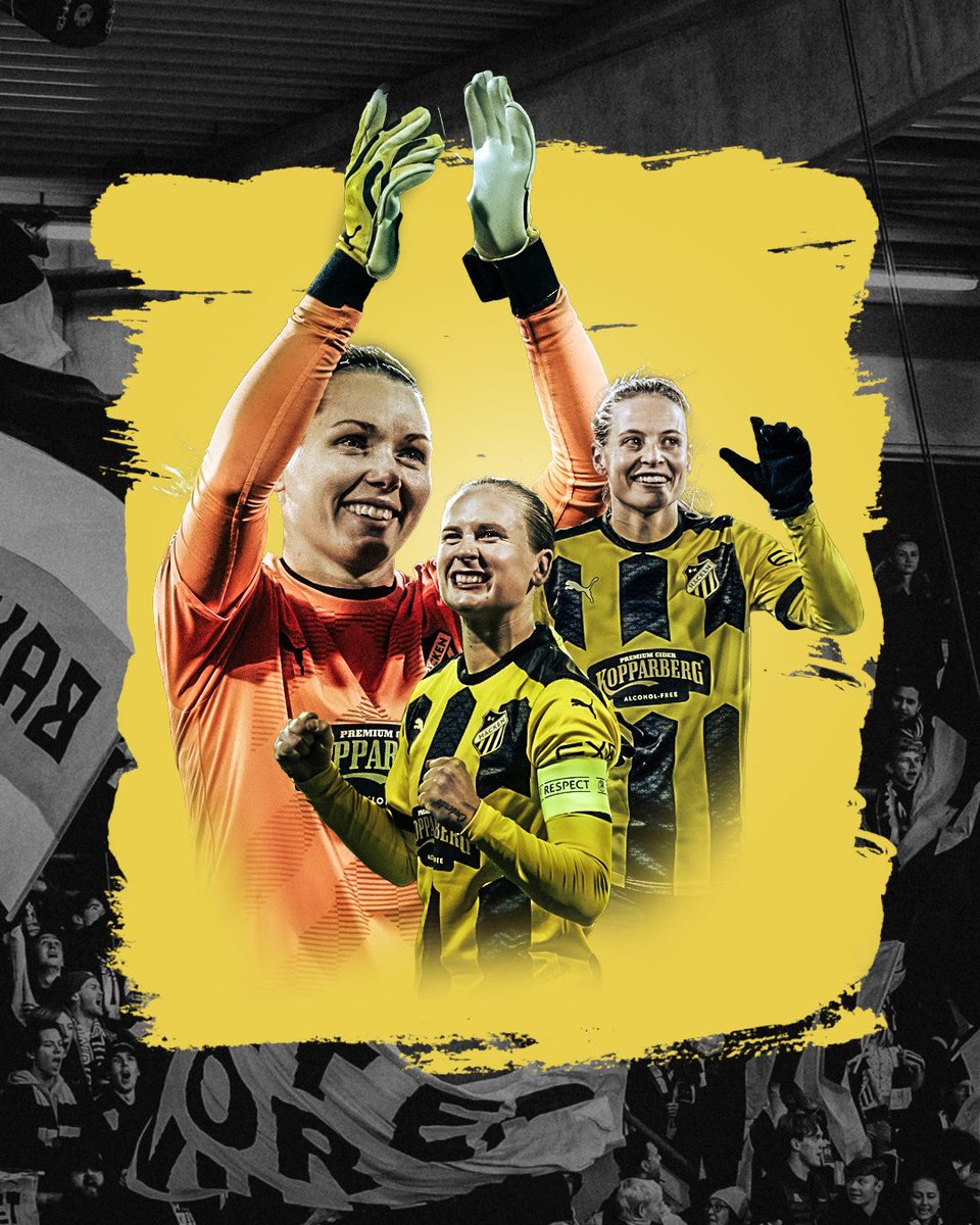 _OBOSDamallsv's tweet photo. 🟡⚫️ BK Häcken är klara för kvartsfinal i Champions League! https://t.co/L7pDhNL1uN