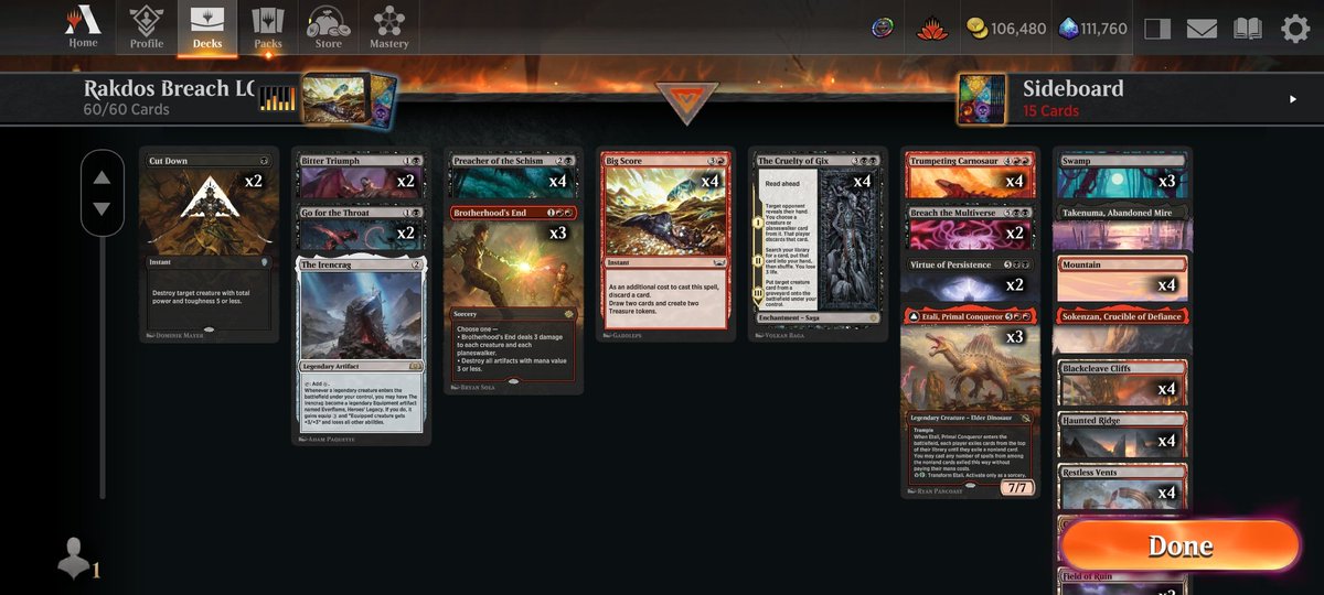 Mais um troféu 🏆 jogando evento padrão B01 de Rakdos MID / Reanimator / Ramp / Breach. #mtga #MTGKarlov #MTG #MagicTheGathering #standard #mtgstandard @fireshoes youtu.be/VpCLTZkbhY8?si…