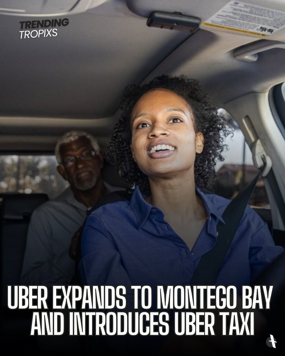 Tropixsofficial's tweet photo. JUST IN: Following its successful debut in Kingston in 2021, Uber has extended its availability to western Jamaica, which includes Montego Bay, parts of Hanover, Westmoreland Trelawny, and St. Ann. https://t.co/q5TYPSPMuZ