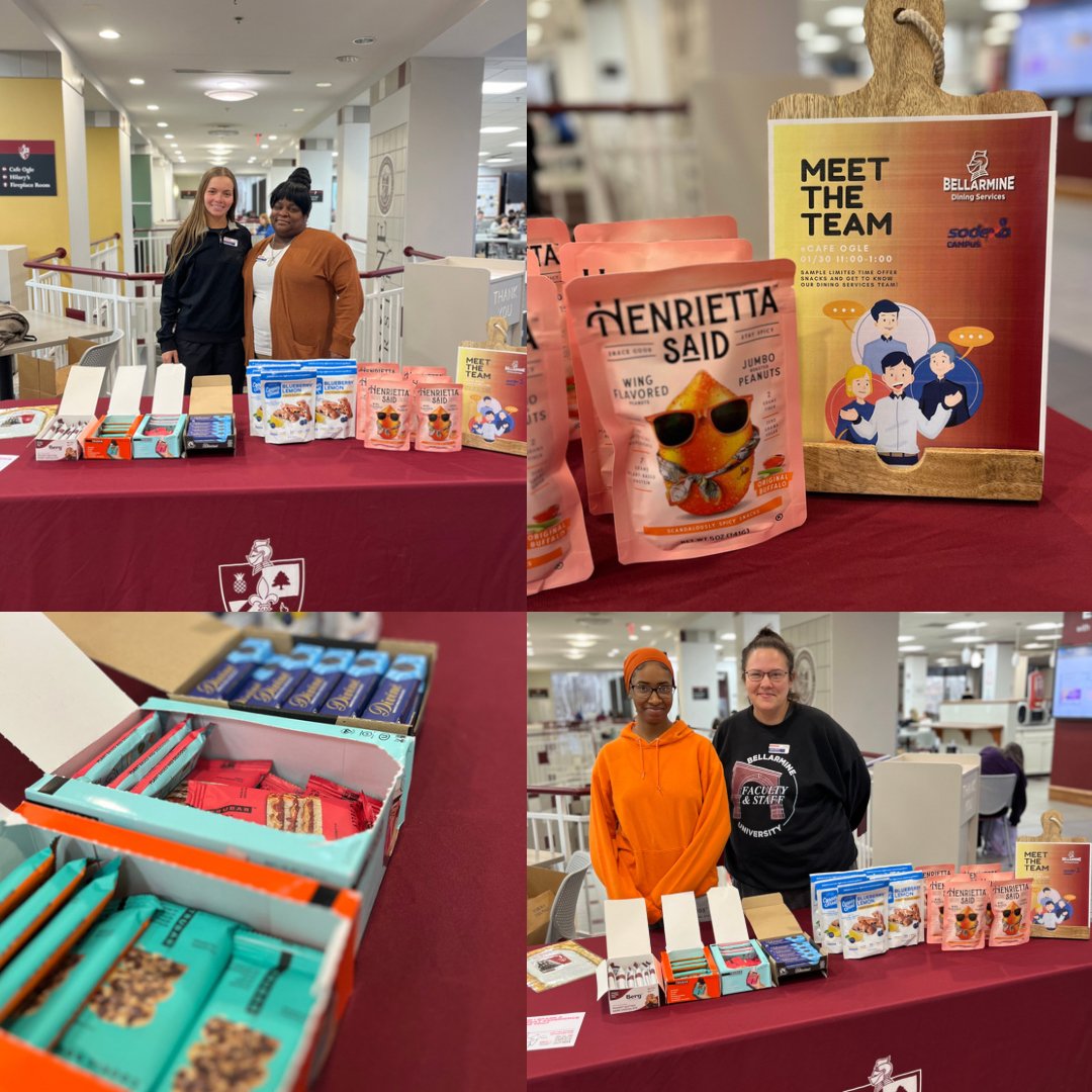 Meet the Team at Café Ogle was a blast! 
Thanks for joining our Marketing Manager, Maria; our Retail Manager, Stephanie; and our Catering Supervisor, Amy. 

#Sodexo
#BellarmineUniversity