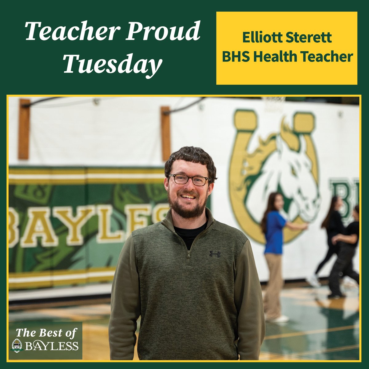This #TeacherProudTuesday is for BHS health teacher Elliott Sterrett! He always places the needs of his co-workers and students above his own. He motivates the students in his classes, as well as the athletes he coaches, to be the best versions of themselves.

#BringTheStampede