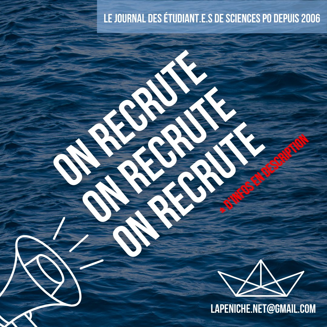 On recrute ! / We are recruiting !
Merci de remplir ce lien pour embarquer dans l'aventure La Péniche !
Please fill out this form to embark with us on this journalistic journey !

docs.google.com/forms/d/e/1FAI…