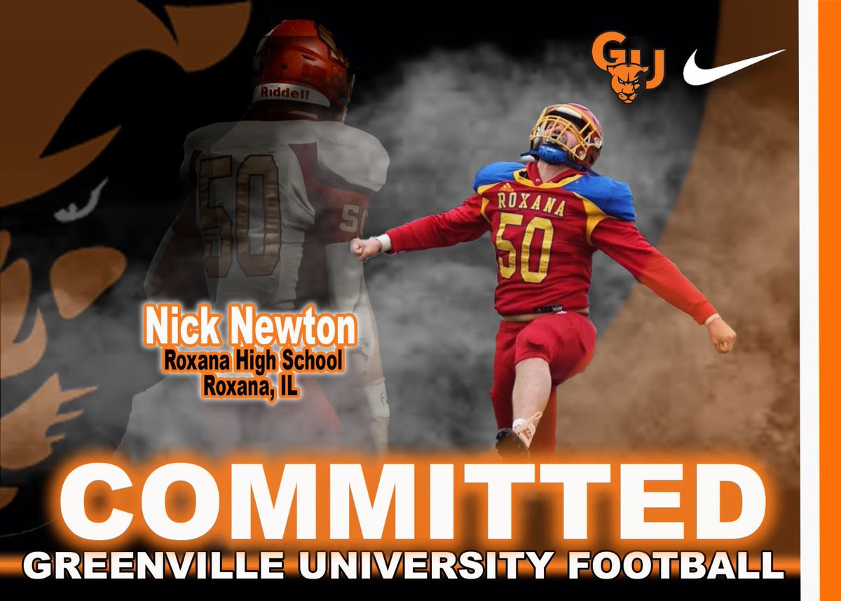 After talking with my family I am beyond excited to announce that I will be continuing my athletic and academic career at @GreenvilleUniv I would like to thank @jjwakka for giving me this great opportunity.🧡🖤 #EMAP @EMAPFootball @RoxanaShells @RoxanaAthletics