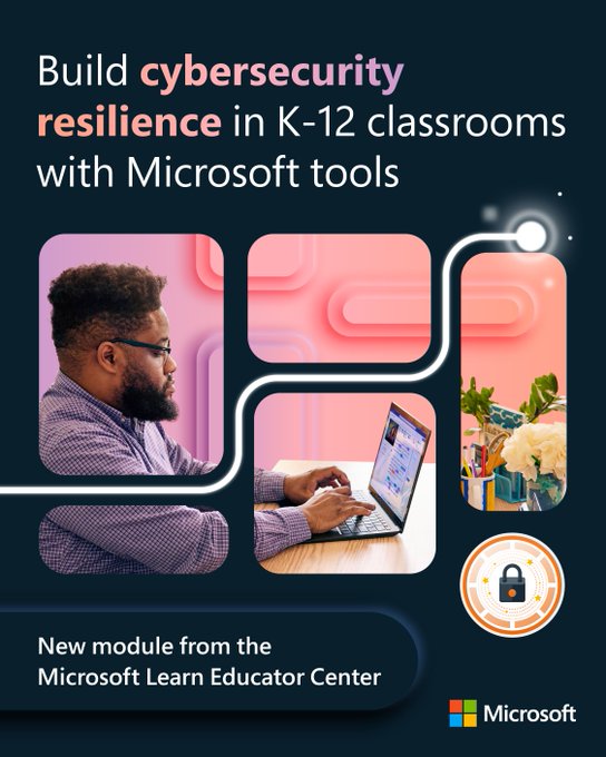 Via @MicrosoftEDU: When it comes to #CyberSecurity, preparation is key. This new module from Microsoft EDU helps educators anticipate digital threats, create plans in the event of a cyber-emergency, and more. Foster safe online habits: lnv.gy/41YOtWj