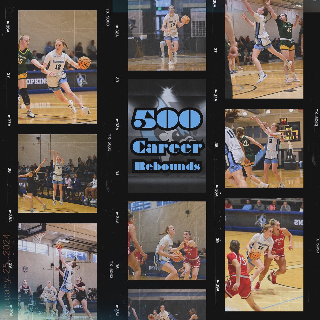 ICYMI 🗣️

Greta Miller dominates the court, securing her 500th rebound on January 25th….A true force on the court 🐐

She currently has 514 rebounds making it the 15th-most by a player in Hopkins history ✍️