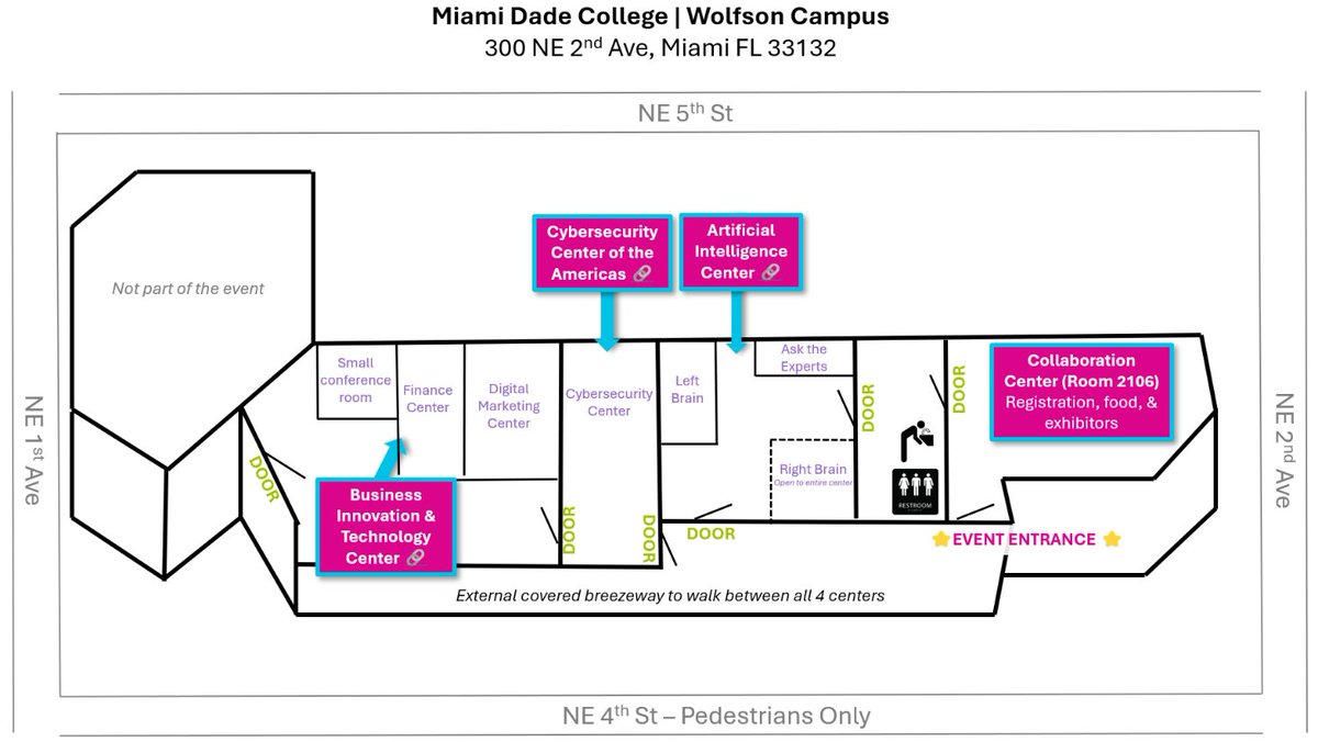 Get to know the lay of @MDCollege Wolfson Campus and plan out your day! 🌇 vhttps://m365miami.com/getting-there/ has all the info for where to go. 

Maximize your day of learning and secure your #freeticket at m365miami.com 🌴#BeMDC #IamMDC #M365Community #CommunityLuv