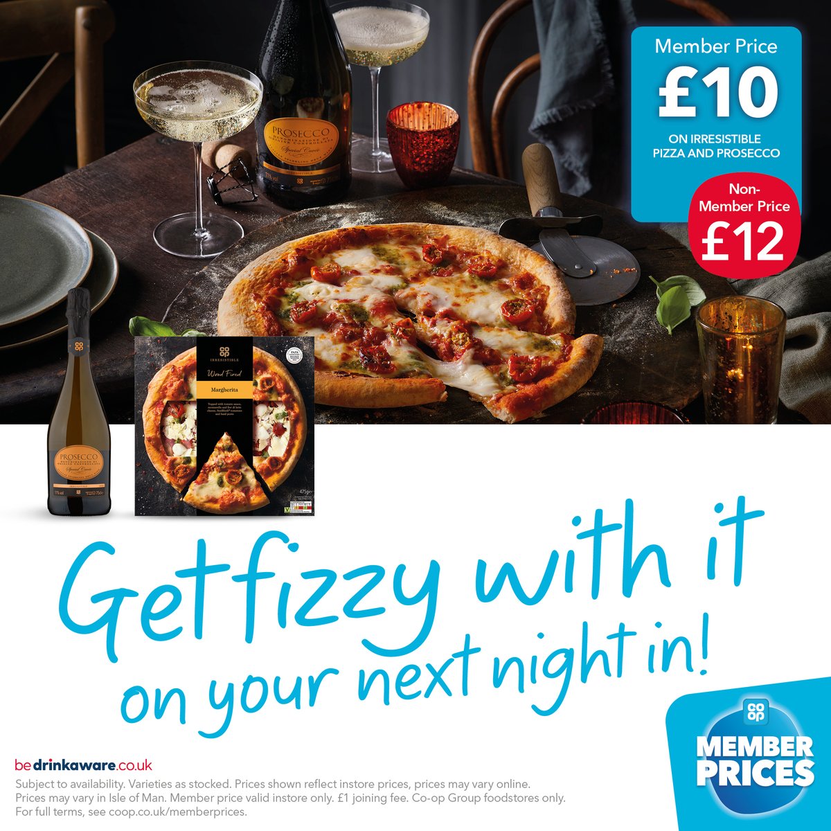 My favourite deal! 💙 Irresistible pizza and prosecco? What more could you ask for on your next big night in! 🎊🍾🍕 Find this deal and more in your local Co-op store. Don't forget @coopuk Members save more, sign up here if you're not already a Member 👉 coop.co.uk/membership.