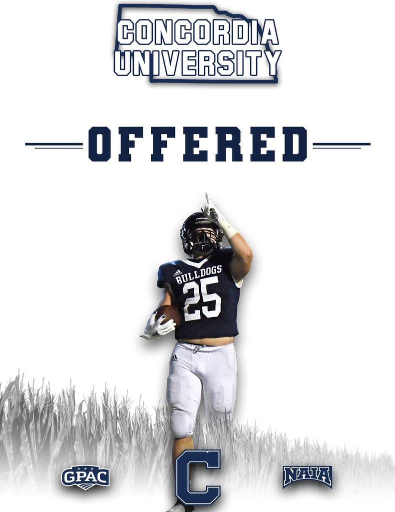 After an amazing visit with <a href="/CUNEFootball/">CUNE Football</a> and a good talking with <a href="/PatrickDaberkow/">Patrick Daberkow</a> I’m blessed to receive my first offer!! <a href="/OmahaBurkeFB/">Burke Bulldog Football</a> <a href="/CoachJP_Burke/">James Patterson</a> 
@CoachCookPLVS
