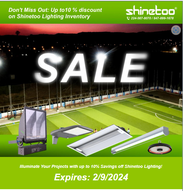 shinetoolight's tweet photo. Illuminate Your Projects with up to 10% Savings off Shinetoo Lighting!
Take advantage of our limited promotion at Shinetoo Lighting !

Now is the time to act!

📞 Phone: (224) 567-8070 | (224) 567-8312

📱 Mobile: (847)-899-1678

✉️ Email: Sales@Shine2SportsLighting.com
#SHINETOO https://t.co/oyXQIrqewB