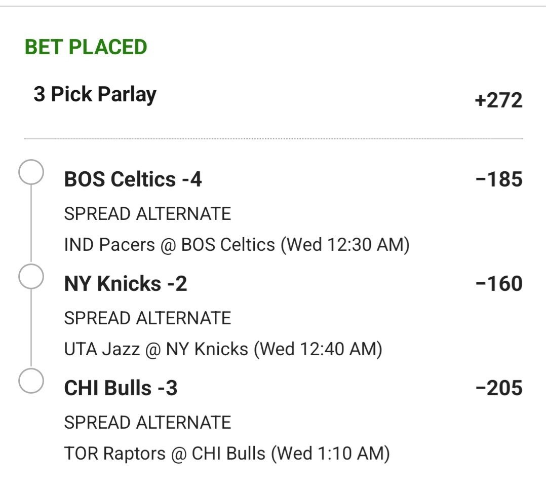 ChillNRelaxed's tweet photo. Today's Best NBA Bets!
Yesterday:
ML 9 - 3 26.3% ROI
MS 9 - 3 15.7% ROI
And hit my parlay of the day! Here we go with more picks and another parlay🫣... play what you like, fade what you don't.
Boston -4
New York -2
Chicago -3
Odds +272
#ProBets #FreeBets #NBA #NBABets https://t.co/OZG6WrD0jK