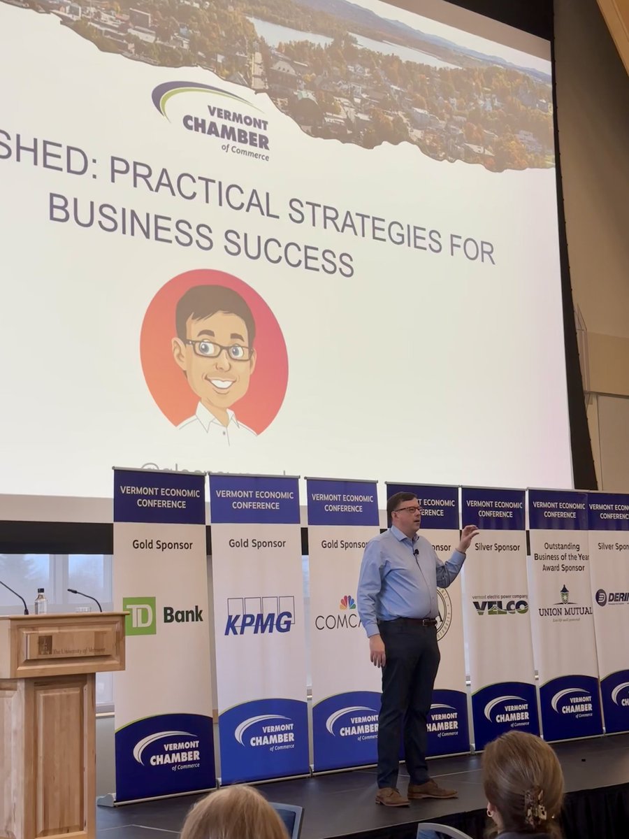 AI is reshaping industries and redefining business in VT. We're proud to continue convening VT businesses, offering resources to navigate a rapidly evolving landscape. Alec Newcomb, Founder of ScaledOn, shared practical AI applications at today's Vermont Economic Conference.