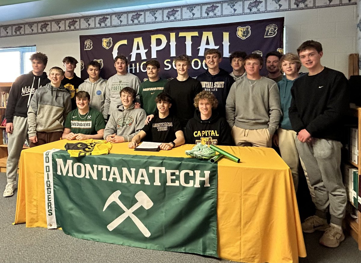 Helena Capital senior Lance Baumgart signed today with Montana Tech track and field

Baumgart was on the 4x100 meter relay team that broke Capital’s school record last year

He plans to run primarily sprints in college

#mtscores