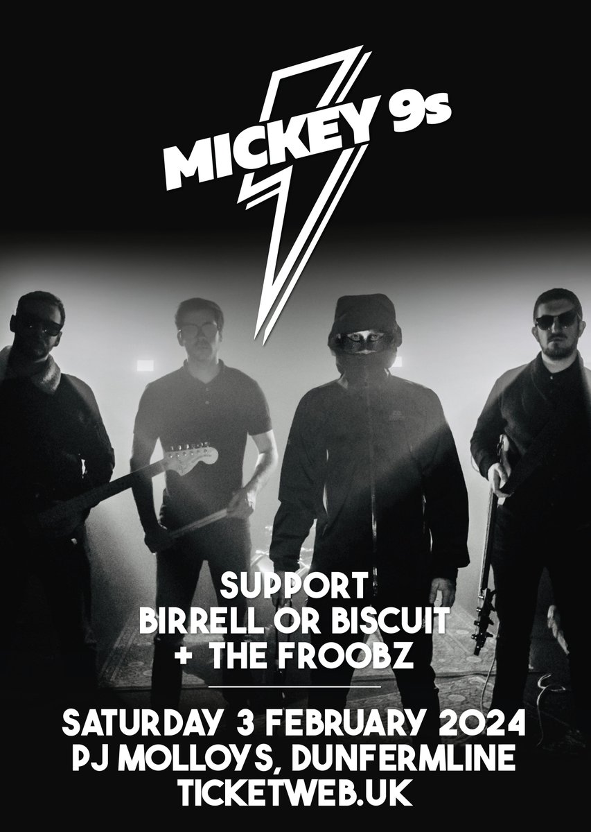 David John Blair (@davidjblair) on Twitter photo The <a href="/Mickey9s/">Mickey 9s</a> ⚡️ World Tour of Scotland 🏴 starts this weekend! 🎟 mickey9s.com
💥FRIDAY 2nd <a href="/BungalowPaisley/">The Bungalow</a> Support: Motopia ♾ Erin Hephzibah <a href="/tanzanaband/">Tanzanaband</a>
💥SATURDAY 3rd <a href="/PJMolloys/">PJ Molloys</a> Dunfermline. Support: <a href="/craigdbirrell/">Birrell_or_biscuit</a> <a href="/thefroobz/">The Froobz</a>
☀️23 Music Management. The <a href="/Mickey9s/">Mickey 9s</a> ⚡️ World Tour of Scotland 🏴 starts this weekend! 🎟 mickey9s.com
💥FRIDAY 2nd <a href="/BungalowPaisley/">The Bungalow</a> Support: Motopia ♾ Erin Hephzibah <a href="/tanzanaband/">Tanzanaband</a>
💥SATURDAY 3rd <a href="/PJMolloys/">PJ Molloys</a> Dunfermline. Support: <a href="/craigdbirrell/">Birrell_or_biscuit</a> <a href="/thefroobz/">The Froobz</a>
☀️23 Music Management.