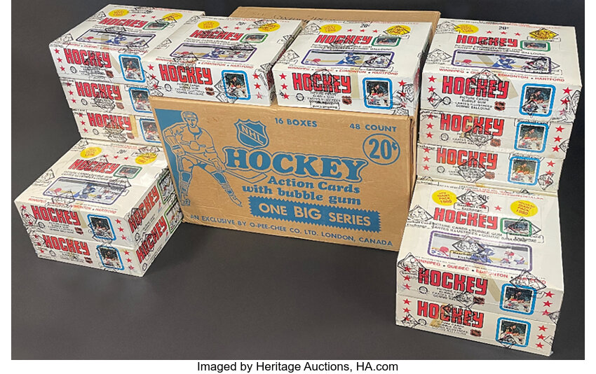 HeritageAuction's tweet photo. He found it in a long-forgotten pile of boxes in his home in Saskatchewan. It's the greatest unopened find of the 21st century. 

With 25 days until the auction, the current bid is $1,325,000. https://t.co/YwWCJVV2rh @Heritage_Sport #heritageauctions https://t.co/mtnD0G3vaV