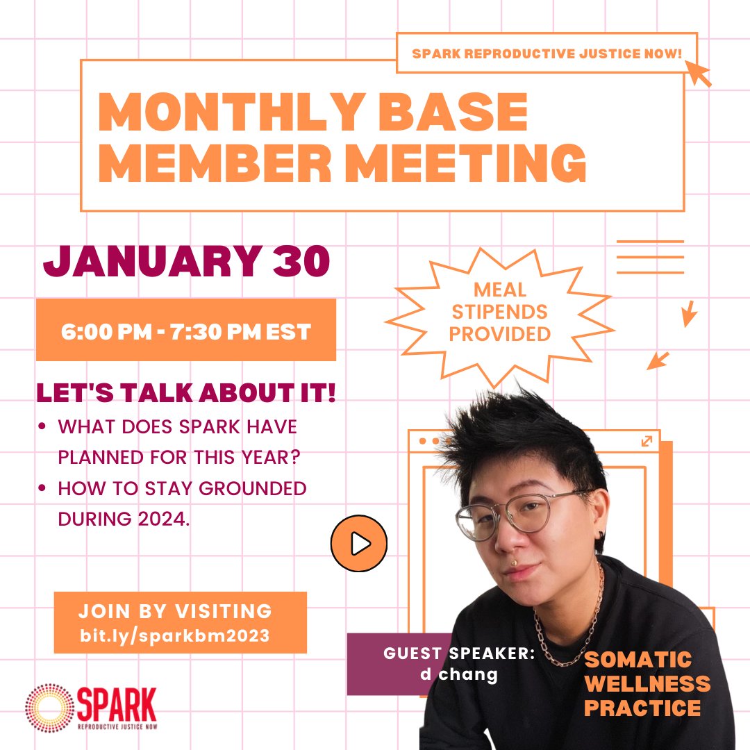 Join us for tonight at 6 PM EST! This month we will be discussing: -What SPARK has planned for the upcoming month! - Our guest speaker @dchanghuiming Join via Zoom by visiting bit.ly/sparkbm2023 OR by clicking the link in our bio.