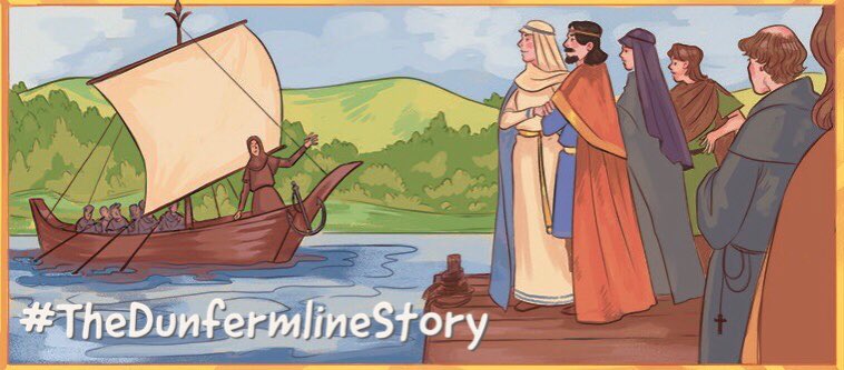 Artist Fran Morton has been working on the tale of St Margaret for #TheDunfermlineStory. Here’s a wee look at a panel from one of the pages. #comics #comicart #ScotsLanguage #history #heritage #Scotland