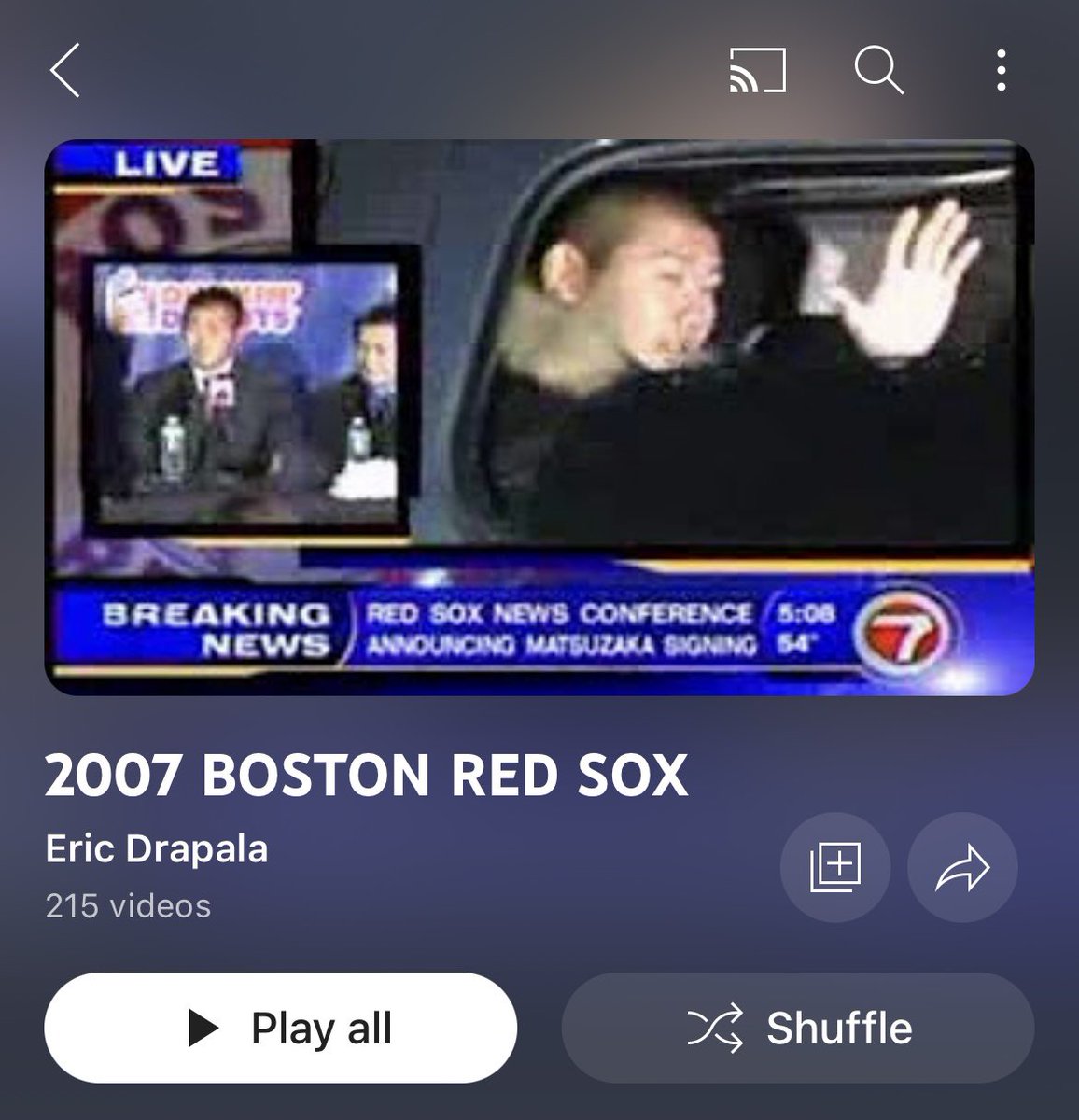 Thomas_Carrieri's tweet photo. Idea: Red Sox fans watch the entire 2007 season uploaded to YouTube instead of the 2024 team. 😂 https://t.co/JgPbq0WiWv