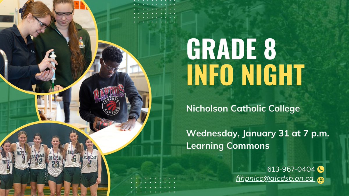 Attention Grade 8 students and their families! @NCCSchool is hosting their Grade 8 Info. Night tomorrow at 7 PM in the Learning Commons. Come see what makes NCC an enriching and engaging learning community with plenty of opportunity for growth. Details: ow.ly/omzB50Qrlmj
