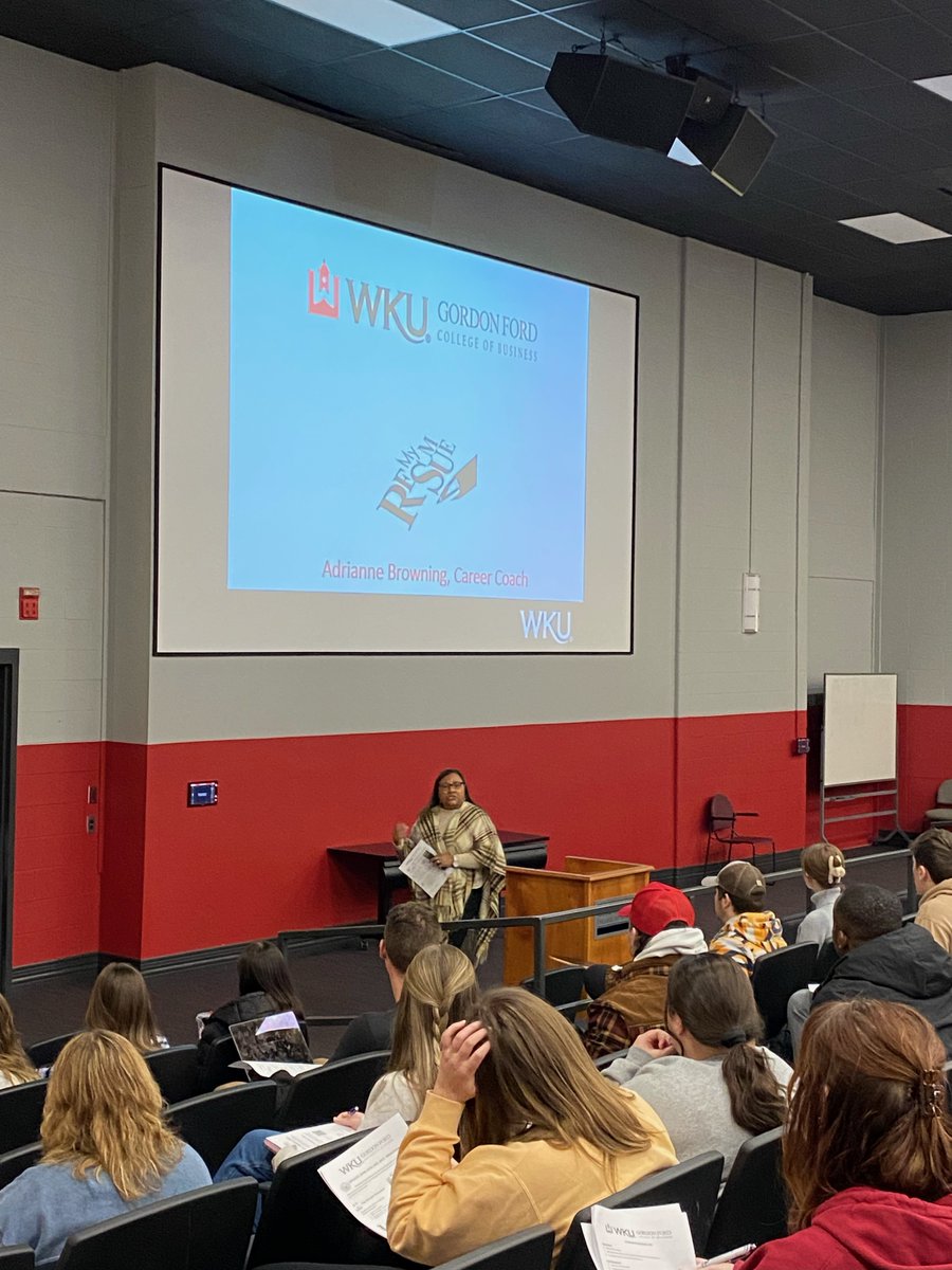 WKUGordonFord's tweet photo. Big thanks to Adrianne Browning, GFCB's Professional Development Specialist and Leslie Jones- 2x GFCB Alum and Project Manager at Sublime Media Group for sharing professional insight with our 399 Career Readiness classes.
#GFCB #WKU #CareerReadiness #ProfessionalDevelopment https://t.co/M6iigBrDF4