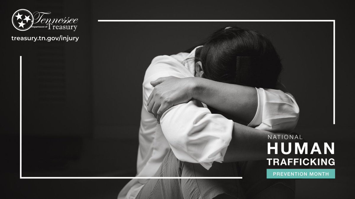 TNTreasuryDept's tweet image. January is #NationalHumanTraffickingPreventionMonth. Treasury’s Criminal Injuries Compensation Program works every day to financially assist victims of violent crime in Tennessee. Visit treasury.tn.gov/injury to learn more. #EndItMovement #EndSlaveryTN