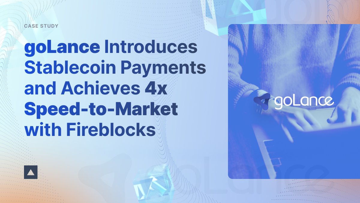 goLance has integrated Fireblocks for secure, swift stablecoin payments for freelancers. By leveraging Fireblocks' cutting-edge technology, goLance is enhancing security, speed, and cost-efficiency in freelancer payments. Learn more → fireblocks.com/resources/gola…
