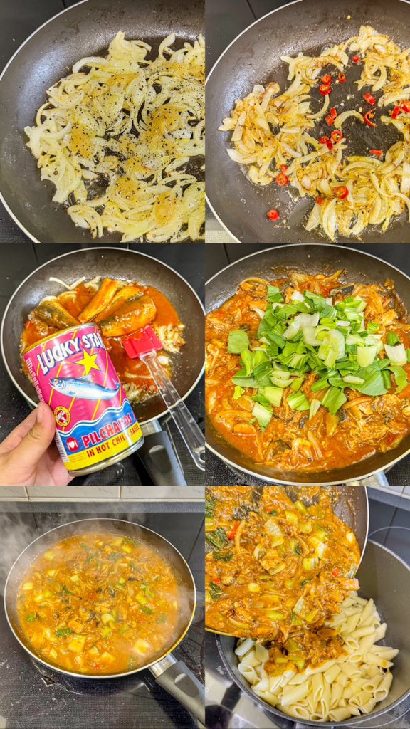 GabsDiva's tweet photo. … #Dinner: “Seafood 😐 &amp; Bokchoi Pasta” 🙈 … Lucky Star Sardines With BokChoi And Mixed In With Penne Pasta 🤌🏼😁 … #WhenJoanCooks #SimpleMeals #15Minutes #JanuaryBudgetMeals #ButMakeItCute #BonaPattern … https://t.co/NvRFAErsRr