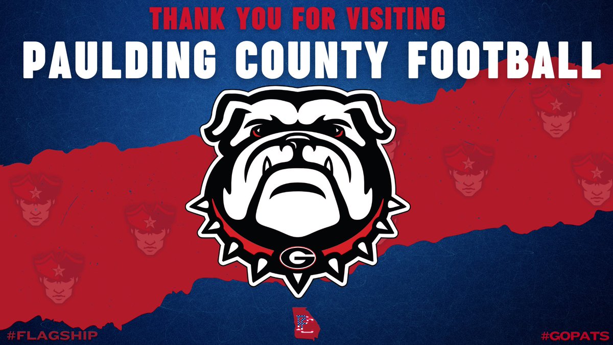 Thanks <a href="/GeorgiaFootball/">Georgia Football</a> <a href="/SSearels/">Stacy Searels</a> for coming to check out <a href="/PCHS_PatsFB/">Paulding County Football</a> today!  <a href="/PCHS_Pats/">Paulding County High School</a> <a href="/PCPatriotsports/">PCHS Patriots</a> 
#TheFlagship⚓️ #GoPats🇺🇸
