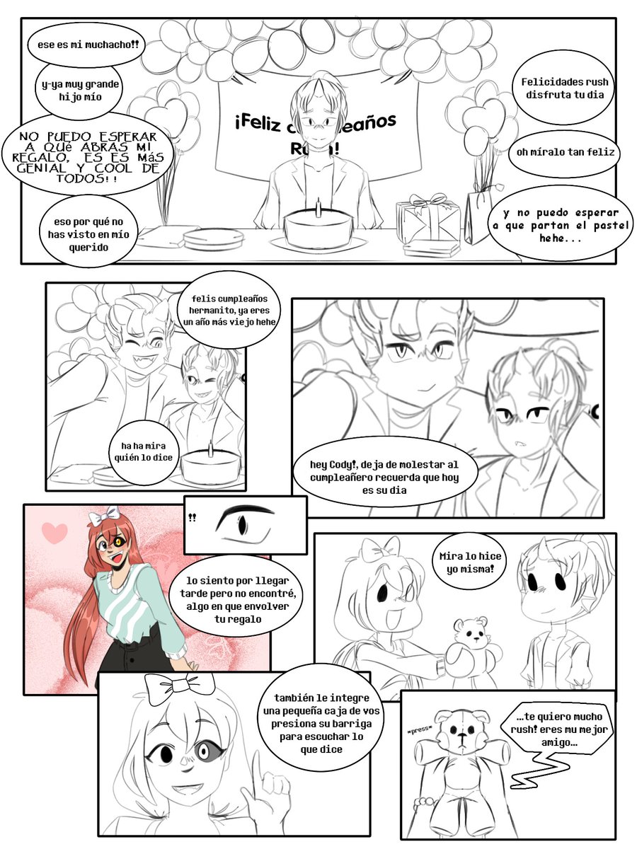 Anna_art20's tweet photo. Feliz cumpleaños a Rush‼️🎉✨
Les dejo este pequeño cómic por el cumpleaños de Rush, prometo que después lo termino bien pero por ahora los dejo con esto, sin más que decir,
Que viva el cumpleañero!! :D 😘🥰
#RushSH #cumpleaños #SH #SavedHome https://t.co/P69svut1t7