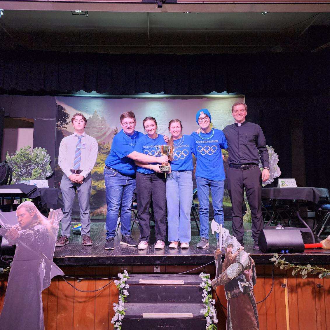 OGHSKnights's tweet photo. The Knights won the Inaugural “KNOW YOUR FAITH” competition today on the campus of St. Thomas More. 

Students from Catholic schools across the state were selected to represent their school. The competition tests students knowledge of the Catholic faith. 

Go Knights ⚔️ 💙 ⛪️ https://t.co/xBwX2dt5i7